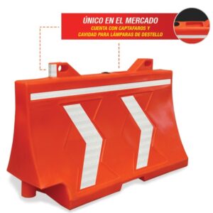 Barrera Vial Plástico Rellenable Barrier Board Bicentenario SCT B20-10 B20-10-SCT